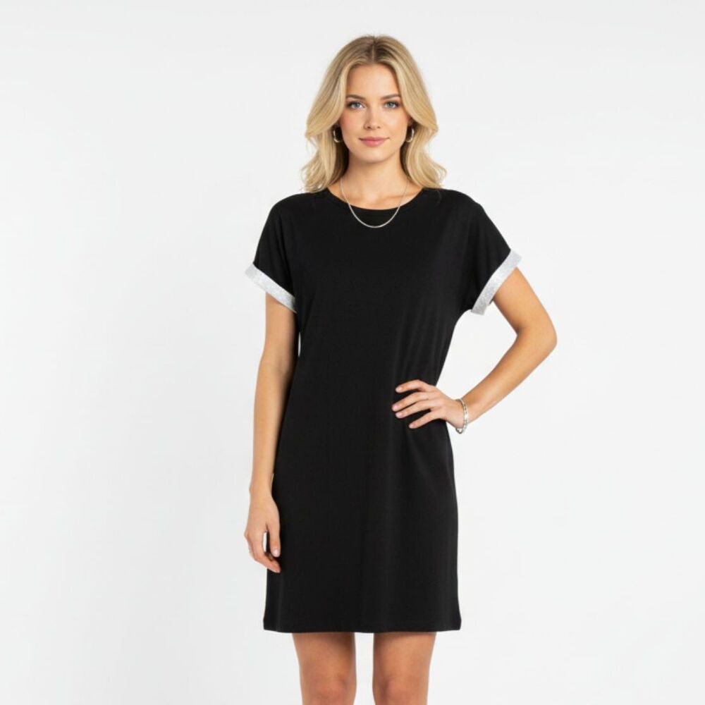 Young Fabulous & Broke Black Short Sleeve Sequins Sleeve Mini Dress‎ M